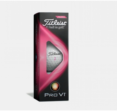 TimeForGolf - Titleist ball PRO V1 Pink (růžové nápisy) 3ks 2021
