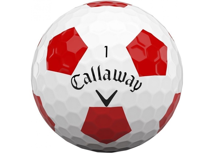 TimeForGolf - Callaway balls Chrome Soft TRUVIS 20 Red/White (červená/bílá) 4-plášťové 3ks