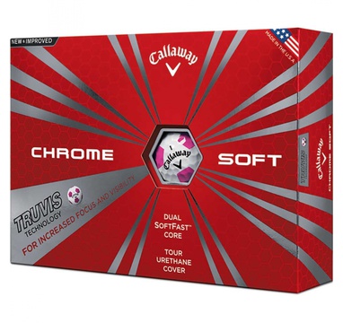 TimeForGolf - Callaway balls Chrome Soft TRUVIS 18 4-plášťový 3ks BÍLO RŮŽOVÝ