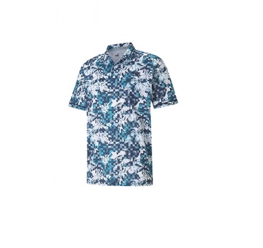 TimeForGolf - Puma polo Tech Pique Botanical - tmavě modré L