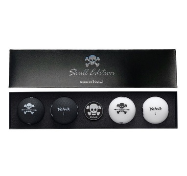 TimeForGolf - VOLVIK ball Vivid Skull Pack 4 balls + ball marker