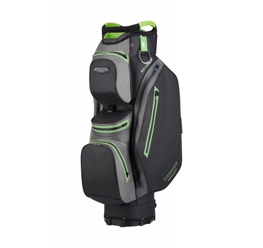 TimeForGolf - Bennington Cart Bag CARRIER - Waterproof, Black / Canon Grey / Lime