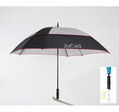TimeForGolf - JuCad deštník Telescopic Windproof černo stříbrný