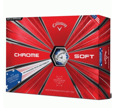 TimeForGolf - Callaway balls Chrome Soft TRUVIS 18 4-plášťový 3ks RYDER CUP-USA