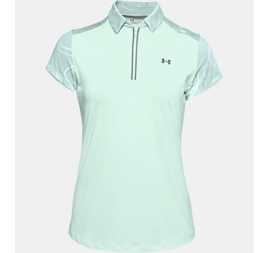 TimeForGolf - Under Armour W polo Zinger Zip SS Seaglass Blue/Enamel Blue/Black S