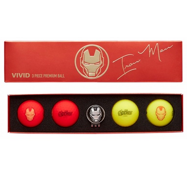 TimeForGolf - VOLVIK ball Vivid Marvel Iron Man Long 4 balls + ball marker