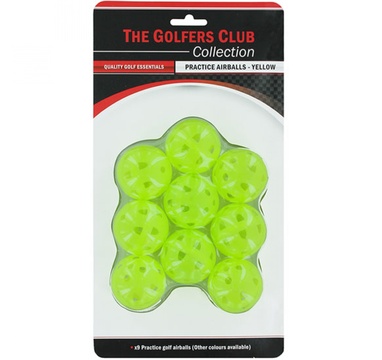 TimeForGolf - Golfers Club tréninkové míčky plastové děrované Practice Balls Yellow 9ks