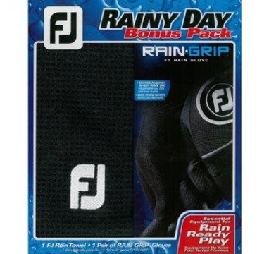 TimeForGolf - FootJoy rukavice RainGrip pár černé + ručník S