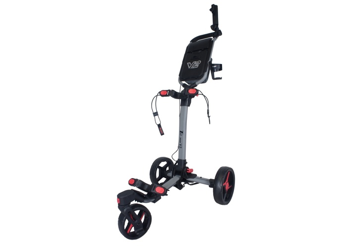 TimeForGolf - AXGLO Tri-360 V2 ruční tříkolový golfový vozík Grey / Red