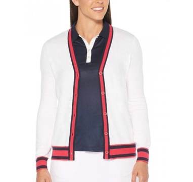 TimeForGolf - Callaway W svetr Knit Cardigan bílo růžový L