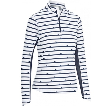 TimeForGolf - Callaway W polo Birdie Stripe Sun Protection - bílé XS
