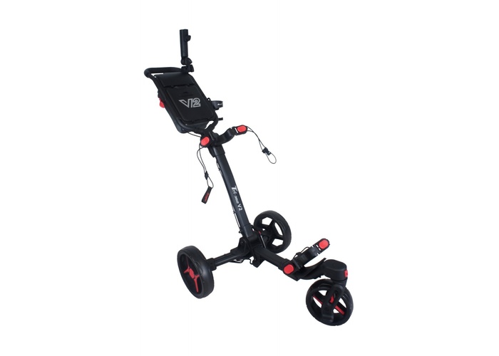 TimeForGolf - AXGLO Tri-360 V2 ruční tříkolový golfový vozík Black / Red