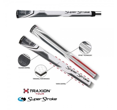 TimeForGolf - Super Stroke club grips TRAXION TOUR Grip Undersize White/Grey