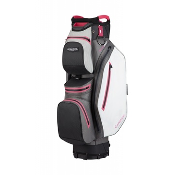 TimeForGolf - Bennington Cart Bag CARRIER - Waterproof, Canon Grey / Grey / Pink