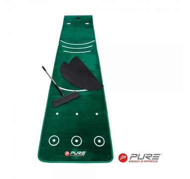 TimeForGolf - PURE2IMPROVE patovací koberec Putting Mat With Broom