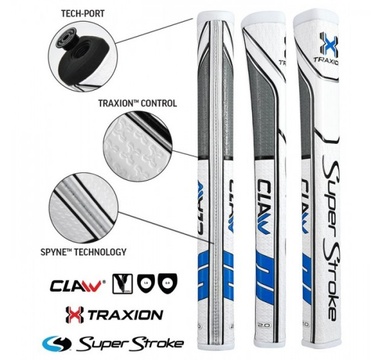 TimeForGolf - Super Stroke putter grip CLAW 2.0 White/Blue/Grey