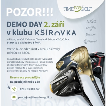 Demo+Fitting day na Kšírovce Callaway, Srixon, XXIO, Cobra
