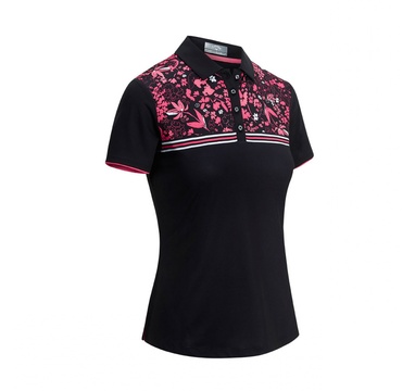 TimeForGolf - Callaway W polo Block Multi Floral Print černo růžové