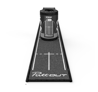 TimeForGolf - PuttOUT Slim Putting Mat - Grey - 240cm x 25cm