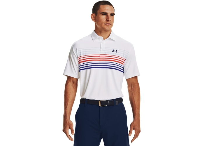 TimeForGolf - Under Armour pánské polo tričko Playoff 2.0 bílo modro červené XL