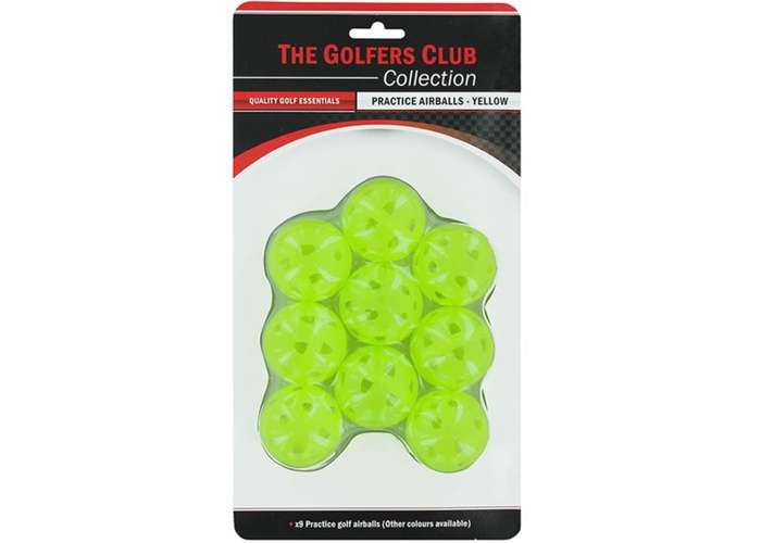 TimeForGolf - Golfers Club tréninkové míčky plastové děrované Practice Balls Yellow 9ks