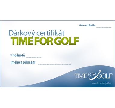 TimeForGolf - Dárkový certifikát v libovolné hodnotě