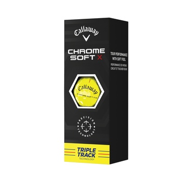 TimeForGolf - Callaway golfové míčky Chrome Soft TRIPLE TRACK X 22 4-plášťové 3ks žlutá
