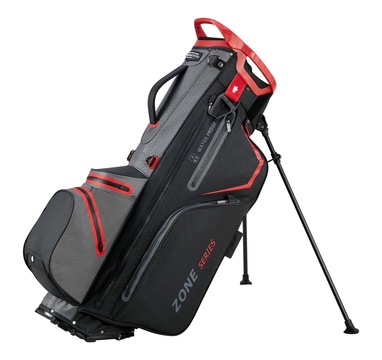 TimeForGolf - Bennington Stand Bag ZONE - Waterproof , Black / Canon Grey / Red