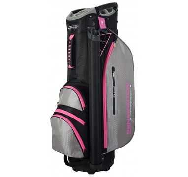 TimeForGolf - Bennington Cart Bag DOJO 14 Water Resistant Black Grey / Pink