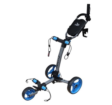 TimeForGolf - AXGLO TRILITE golfový vozík, šedý s modrými koly