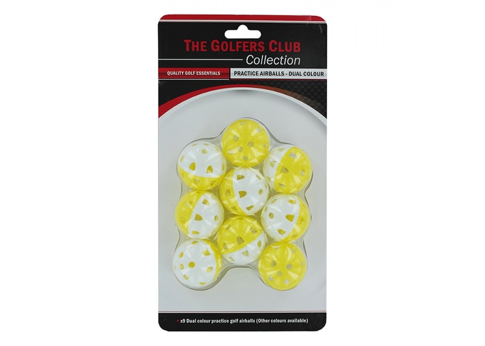TimeForGolf - Golfers Club tréninkové míčky plastové děrované Practice Balls White/Yellow 9ks